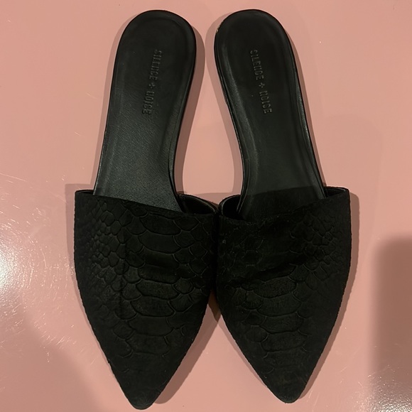 Silence + Noise black leather Slid-On -8M snake print - Picture 3 of 9